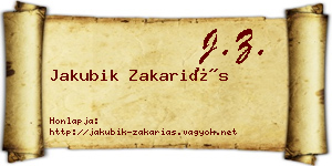 Jakubik Zakariás névjegykártya